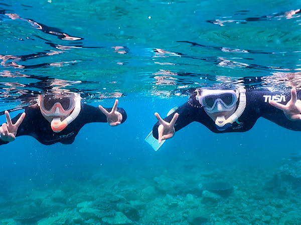 神社スノーケリング